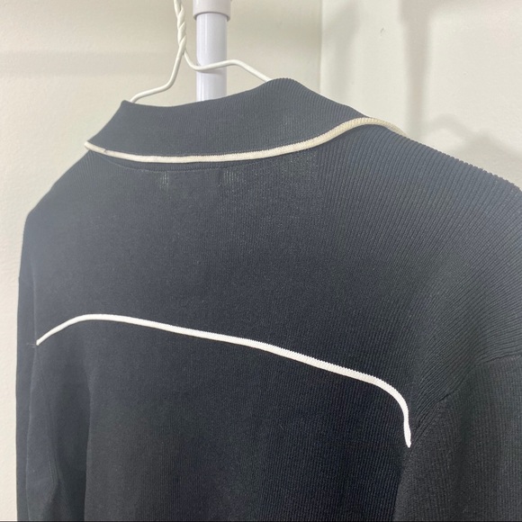 VINTAGE Black Cardigan with White Paneling - Picture 7 of 8